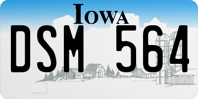 IA license plate DSM564