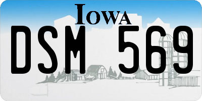 IA license plate DSM569