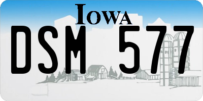 IA license plate DSM577