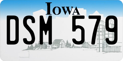 IA license plate DSM579