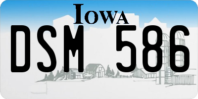 IA license plate DSM586