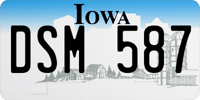 IA license plate DSM587