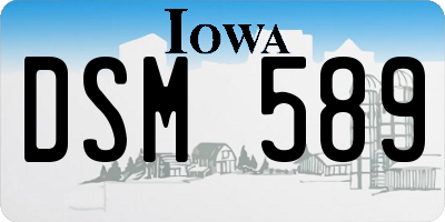 IA license plate DSM589