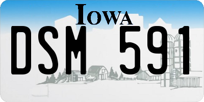 IA license plate DSM591