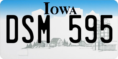 IA license plate DSM595