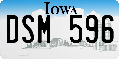 IA license plate DSM596