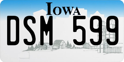 IA license plate DSM599