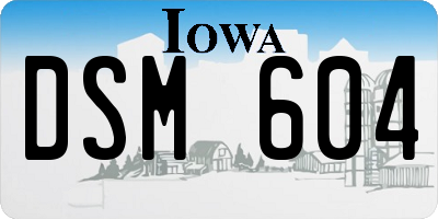 IA license plate DSM604