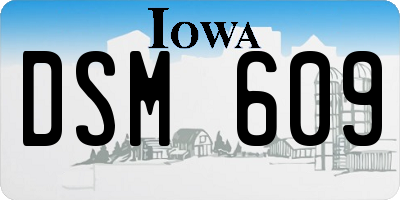 IA license plate DSM609