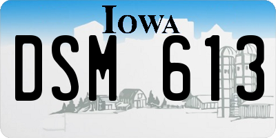 IA license plate DSM613