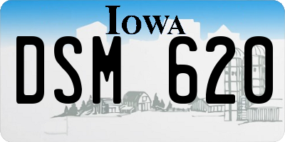 IA license plate DSM620