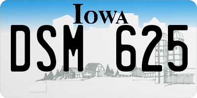 IA license plate DSM625