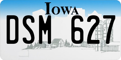 IA license plate DSM627