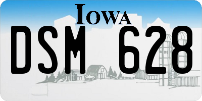 IA license plate DSM628