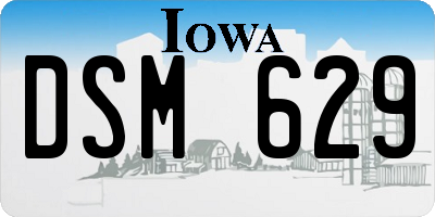 IA license plate DSM629