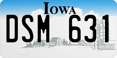 IA license plate DSM631