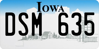 IA license plate DSM635