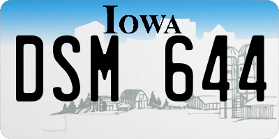 IA license plate DSM644
