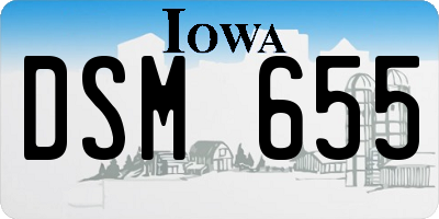 IA license plate DSM655
