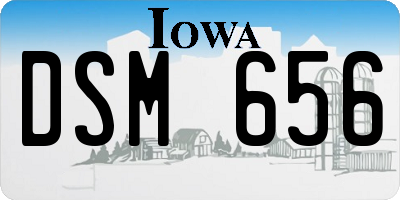 IA license plate DSM656