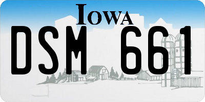 IA license plate DSM661