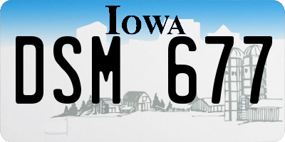 IA license plate DSM677