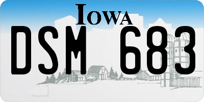 IA license plate DSM683