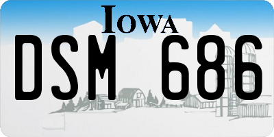 IA license plate DSM686