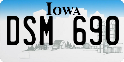 IA license plate DSM690