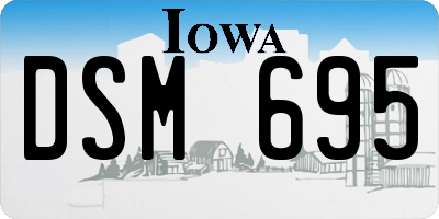 IA license plate DSM695
