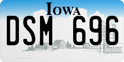 IA license plate DSM696