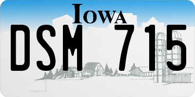 IA license plate DSM715