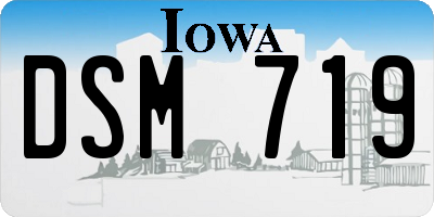 IA license plate DSM719