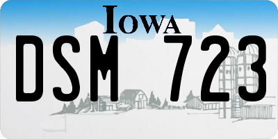 IA license plate DSM723