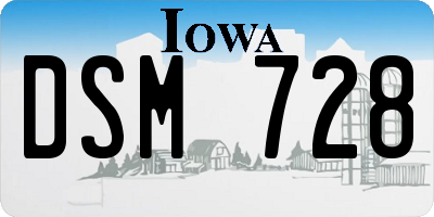 IA license plate DSM728