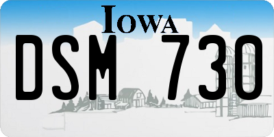 IA license plate DSM730