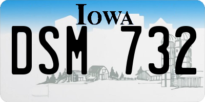 IA license plate DSM732