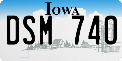 IA license plate DSM740