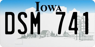 IA license plate DSM741