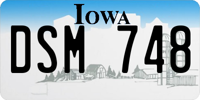 IA license plate DSM748