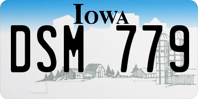IA license plate DSM779