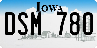 IA license plate DSM780
