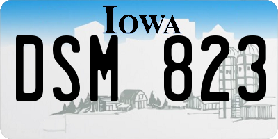 IA license plate DSM823