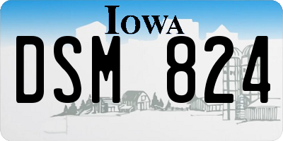IA license plate DSM824