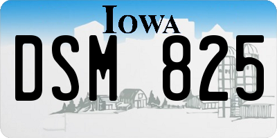 IA license plate DSM825