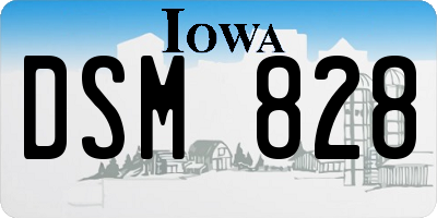 IA license plate DSM828