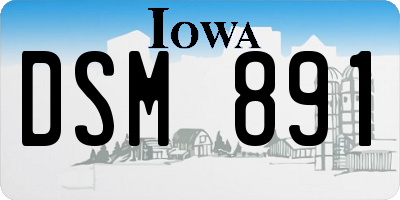 IA license plate DSM891