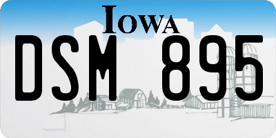 IA license plate DSM895