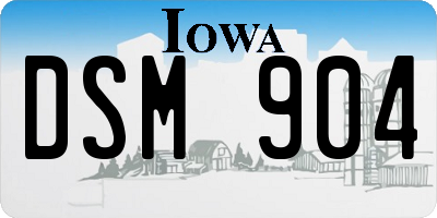 IA license plate DSM904