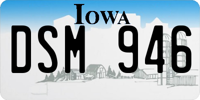 IA license plate DSM946